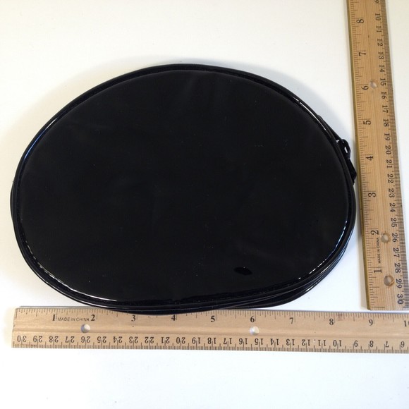 Vintage Avon Small Cosmetic Makeup Bag Coin Purse Shinny Black - Picture 6 of 12
